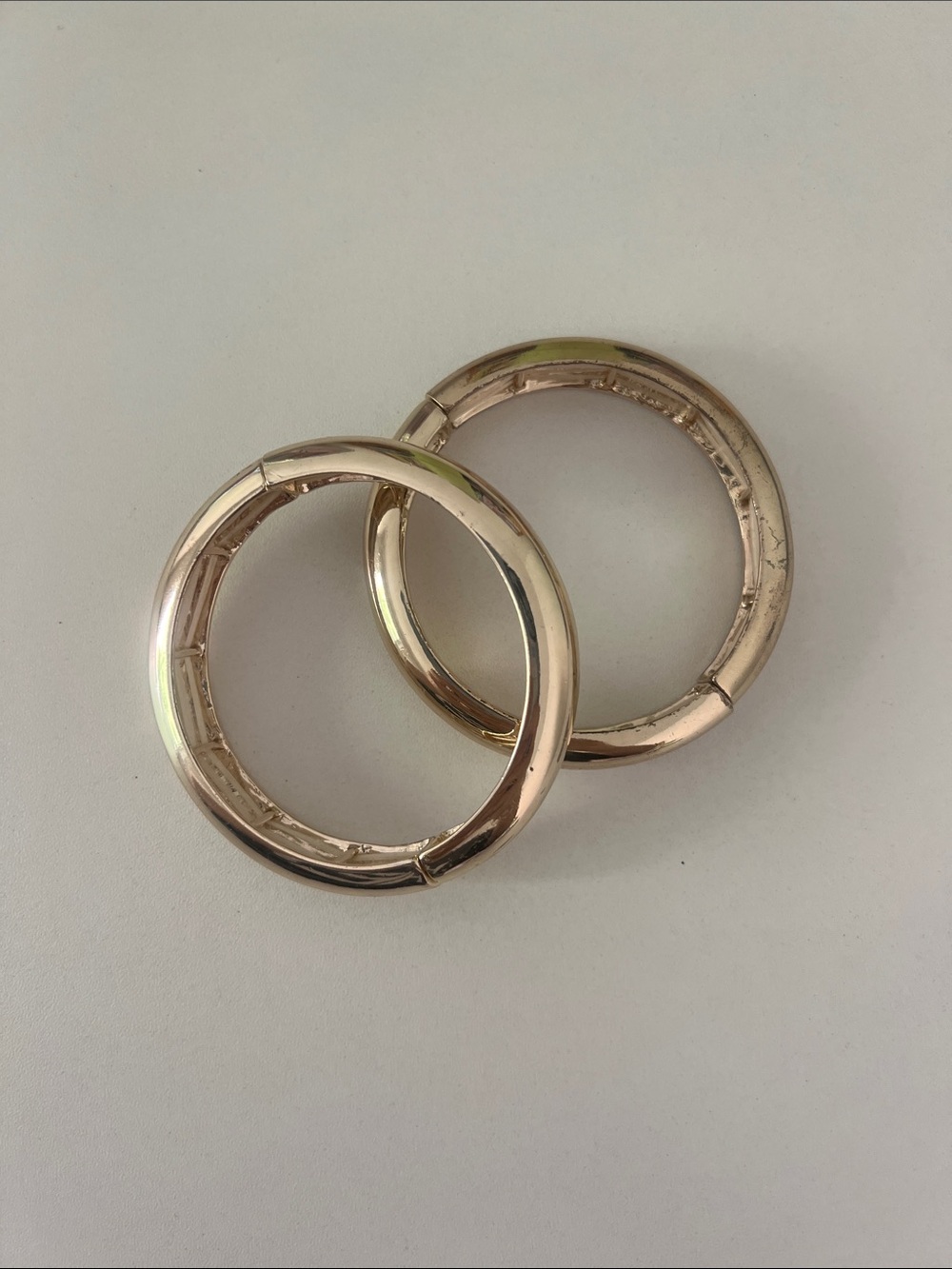 Gold-Tone Stretchy Bangles - Classic Round Design